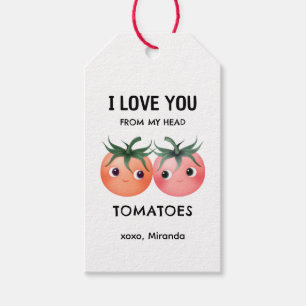 Etiqueta Para Presente Amo você do meu coração tomates casal do dia dos n