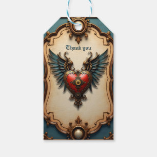 Etiqueta Para Presente Amor atemporal, elegância surreal em estilo steamp
