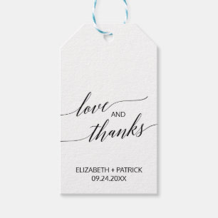Etiqueta Para Presente Amor branco e preto elegante & obrigados da