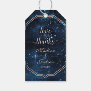 Etiqueta Para Presente Amor celestial & obrigados do casamento da galáxi