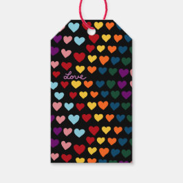 Etiqueta Para Presente Amor Com Arco-Íris de Corações