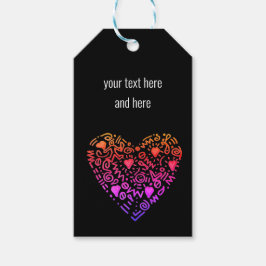 Etiqueta Para Presente amor coraçã roxa rosa-rosa