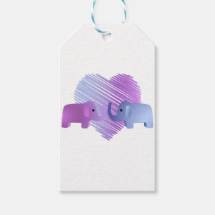 Etiqueta Para Presente Amor de Elefante