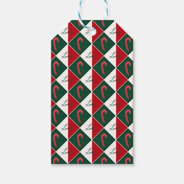 Etiqueta Para Presente Amor e Bengalas de Natal (Frente)