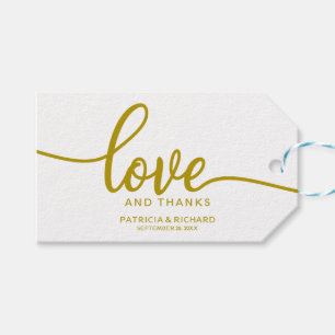 Etiqueta Para Presente Amor e Gratidão - Favor de Casamento Caligrafia Do