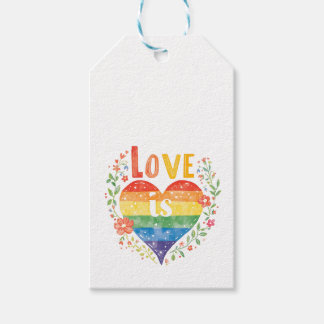 Etiqueta Para Presente Amor é Orgulho Rainbow Hearker Sticker
