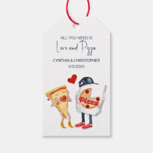 Etiqueta Para Presente Amor e Pizza Casamento Engraçado