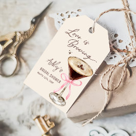 Etiqueta Para Presente Amor está Preparando Martini Tag de Presente para 