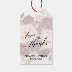 Etiqueta Para Presente Amor floral desvanecido elegante & obrigados da