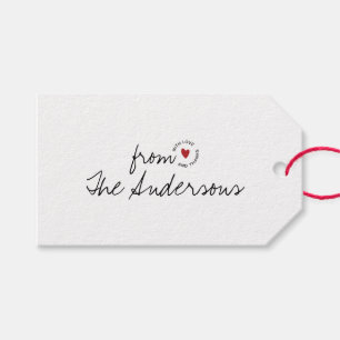 Etiqueta Para Presente Amor Moderno e Agradecimento Coração com Letra Sim