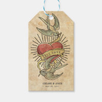 Amor verdadeiro | Vintage Tattoo Birds with Heart