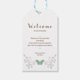 Etiqueta Para Presente Amostra de Boas Vindas Floral e Borboleta