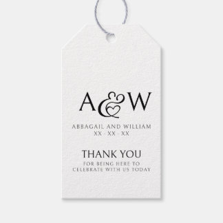Etiqueta Para Presente Ampersand Monograma Black & White Weding Obrigado
