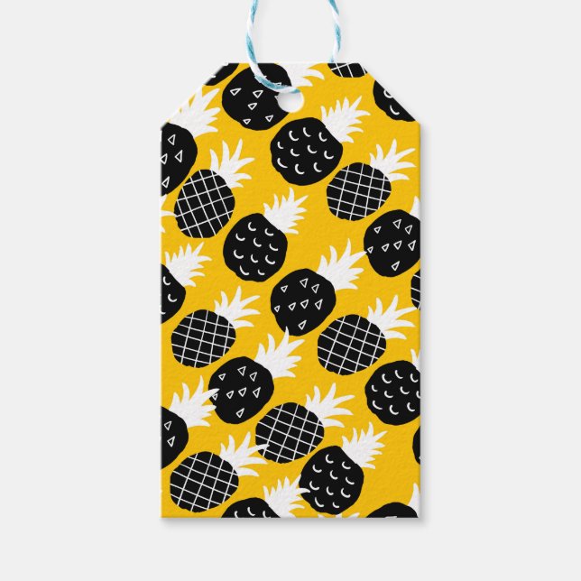 Etiqueta Para Presente Ananás preto (Frente)