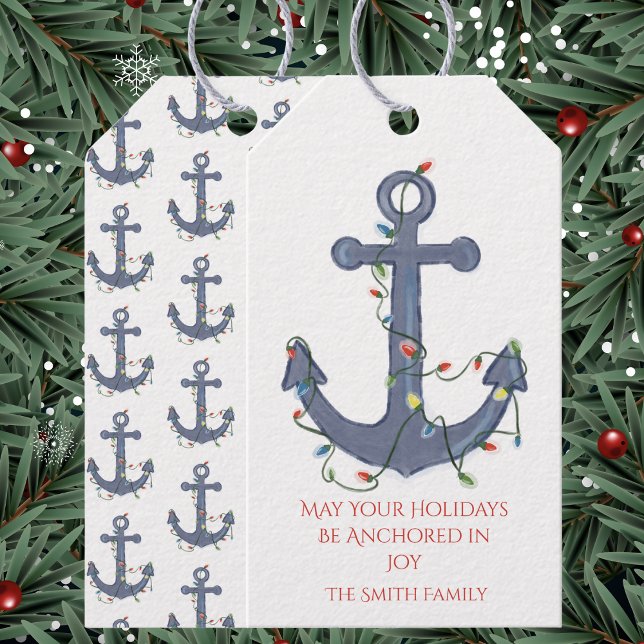 Etiqueta Para Presente Anchor Christmas Card (Criador carregado)
