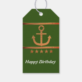 Etiqueta Para Presente Âncora do ouro, símbolos do amor, personalizados