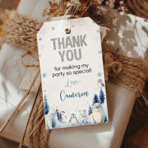 Animais Árticos Azuis Animados Obrigado pelo Anive