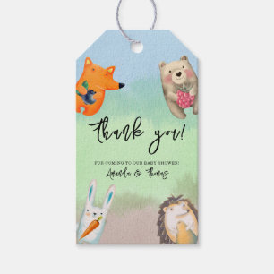 Etiqueta Para Presente Animais da floresta - chá de bebê obrigado