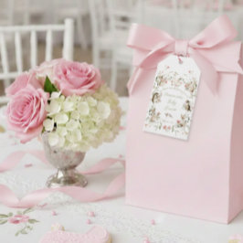 Etiqueta Para Presente Animais da Floresta em Aquarela Chás de Bebê de Fl