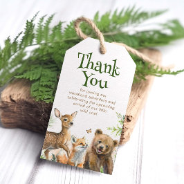 Etiqueta Para Presente Animais da Floresta Festa do Bebê Wild One Obrigad
