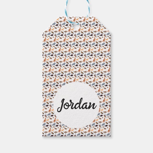 Etiqueta Para Presente Animais da Vida Selvagem Aussie da Austrália (Frente)