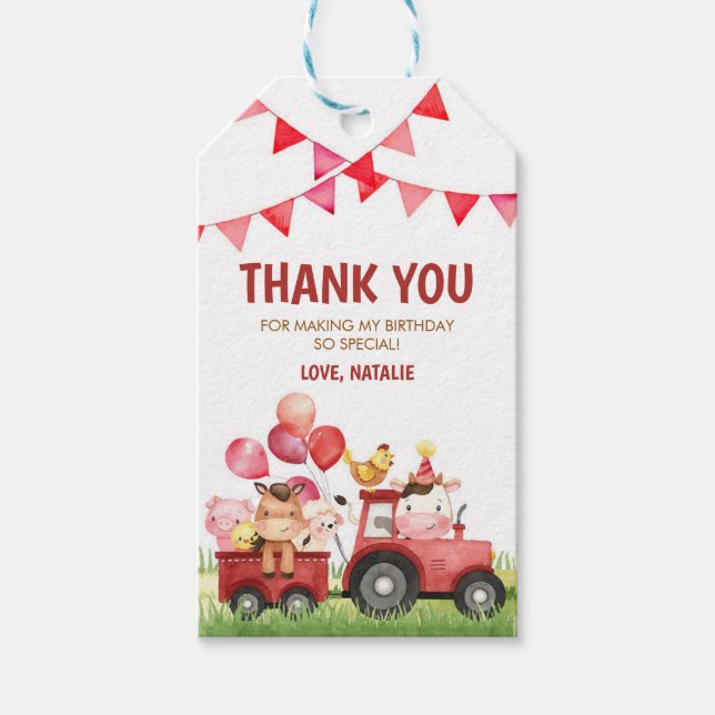 Etiqueta Para Presente Animais de Fazenda, Quintal, Rancho (Frente)