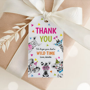 Etiqueta Para Presente Animais de Festa Safari Agradecimento de Aniversár