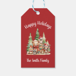 ETIQUETA PARA PRESENTE ANIMAIS RÚSTICOS DE NATAL DE MADEIRA