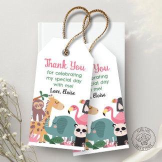 Etiqueta Para Presente Animal Selvagem Rosa 