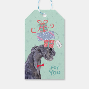 Etiqueta Para Presente Aniversário Apresenta Kerry Blue Terrier