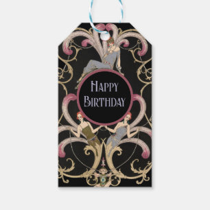 Etiqueta Para Presente Aniversário Art Déco – Estilo Flapper Vintage