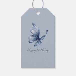 Etiqueta Para Presente Aniversário Borboleta Azul Bonita