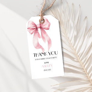 Etiqueta Para Presente Aniversário com Laço Rosa