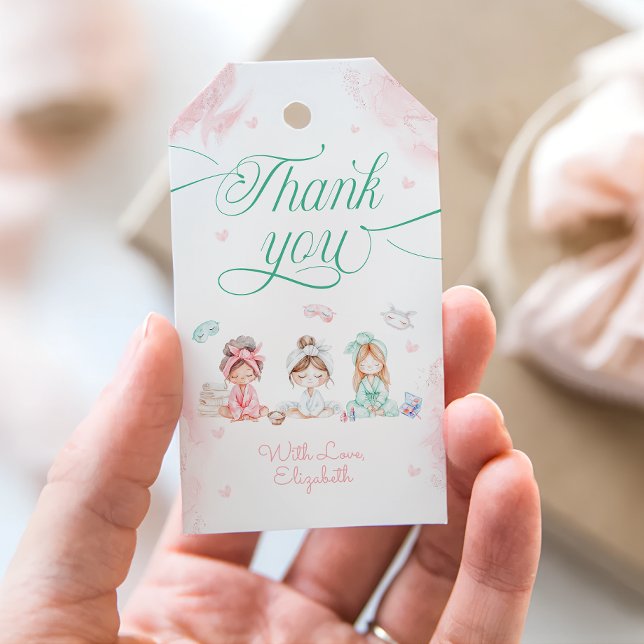 Etiqueta Para Presente Aniversário da Festa Spa (Criador carregado)