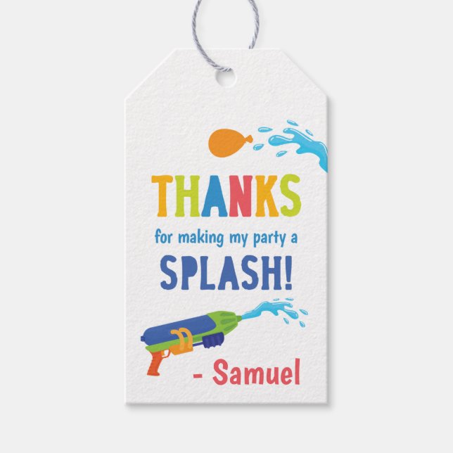 Etiqueta Para Presente Aniversário Da Guerra Da Água Obrigado (Frente)