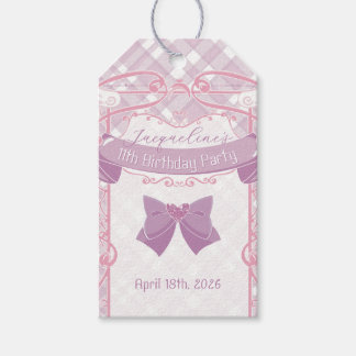 Etiqueta Para Presente Aniversário da Princesa Art Nouveau Roxa