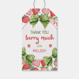 Etiqueta Para Presente Aniversário de 1 ano da Berry Morango Agradeciment