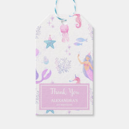 Etiqueta Para Presente Aniversário de 1 ano da Pastel Mermaid Obrigada