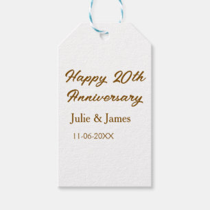 Etiqueta Para Presente aniversário de 20 anos feliz marrom dourado nome d