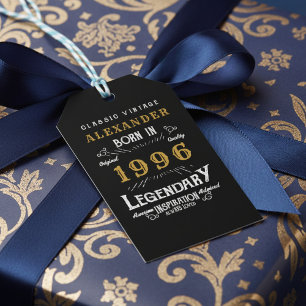 Etiqueta Para Presente Aniversário de 30 anos 1996 Adicionar Nome Lenda P