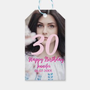 Etiqueta Para Presente aniversário de 30 anos adicionar nome data ano fot