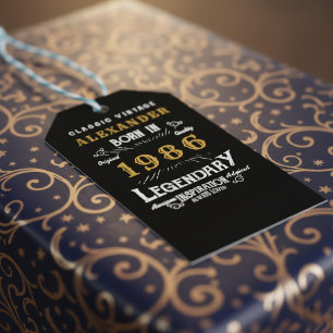 Etiqueta Para Presente Aniversário de 40 anos 1986 Adicionar Nome Lenda P