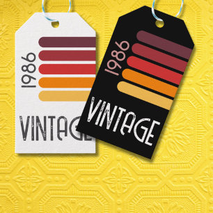 Etiqueta Para Presente Aniversário de 40 anos do Sol com Listra Retro Vin