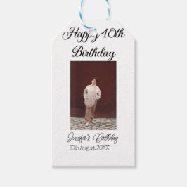 Etiqueta Para Presente Aniversário de 40 anos feliz, simples e simples