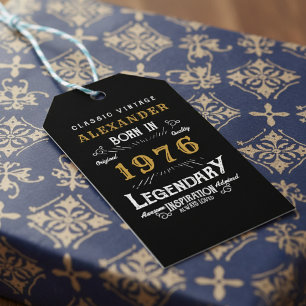 Etiqueta Para Presente Aniversário de 50 anos 1976 Adicionar Nome Lenda P