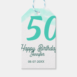 Etiqueta Para Presente aniversário de 50 anos adicionar nome data ano ver