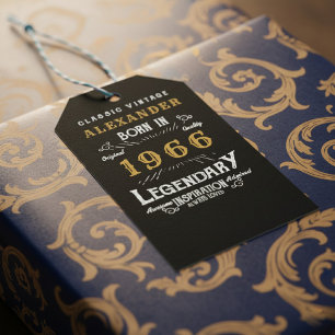 Etiqueta Para Presente Aniversário de 60 anos 1966 Adicionar Nome Lenda P