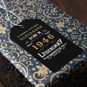 Etiqueta Para Presente Aniversário de 80 anos 1946 Adicionar Nome Lenda P