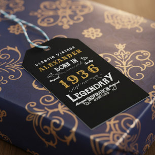 Etiqueta Para Presente Aniversário de 90 anos 1936 Adicionar Nome Lenda P