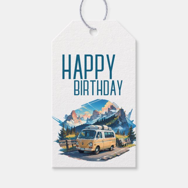 Etiqueta Para Presente Aniversário de Acampante  (Frente)